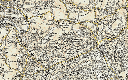Old map of Ruardean Woodside in 1899-1900