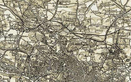 Old map of Ruchill in 1904-1905