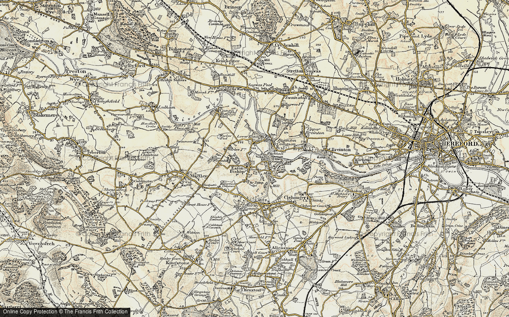 Old Map of Historic Map covering Wormhill in 1900-1901