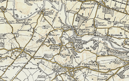 Old map of Wormhill in 1900-1901