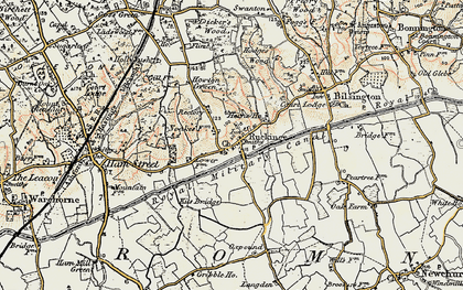 Old map of Ruckinge in 1898
