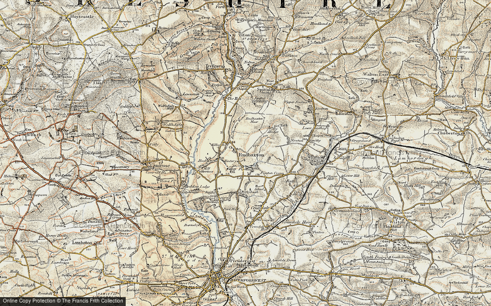 Old Map of Historic Map covering Hook in 1901-1912