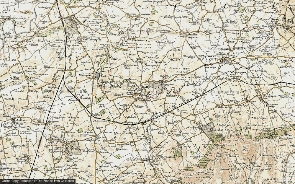 Old Map of Historic Map covering Hutton Rudby in 1903-1904