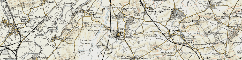 Old map of Ruddington in 1902-1903