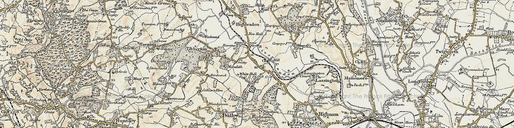 Old map of Rudford in 1898-1900