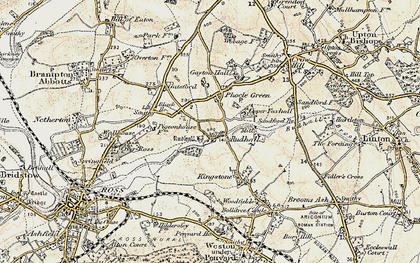 Old map of Rudhall in 1899-1900