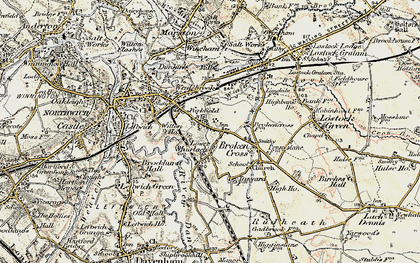 Old map of Rudheath in 1902-1903