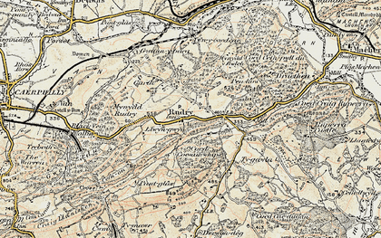 Old map of Rudry in 1899-1900