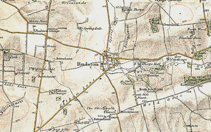 Old map of Rudston in 1903-1904