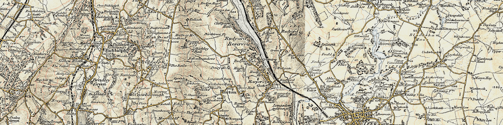 Old map of Rudyard in 1902-1903