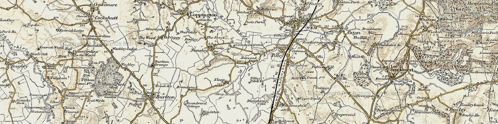 Old map of Ruewood in 1902