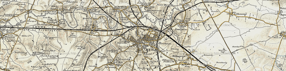 Old map of Rugby in 1901-1902