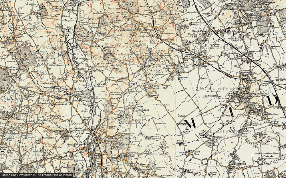 Old Map of Historic Map covering River Pinn in 1897-1898
