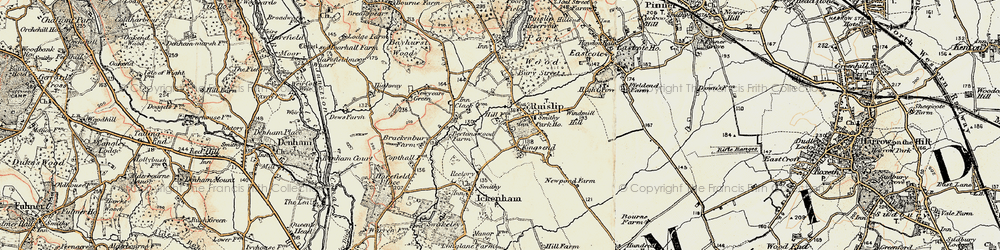 Old map of Ruislip in 1897-1898