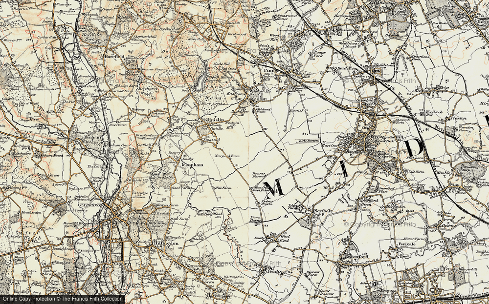 Old Map of Ruislip Manor, 1897-1898 in 1897-1898