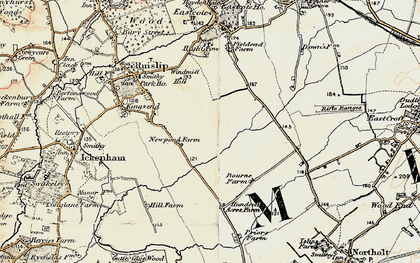 Old map of Ruislip Manor in 1897-1898