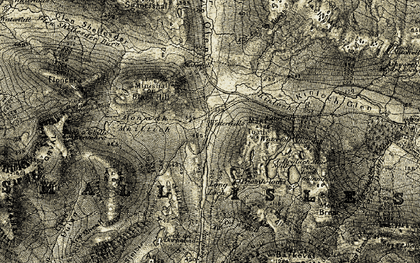 Old map of Abhainn Sgathaig in 1906-1908