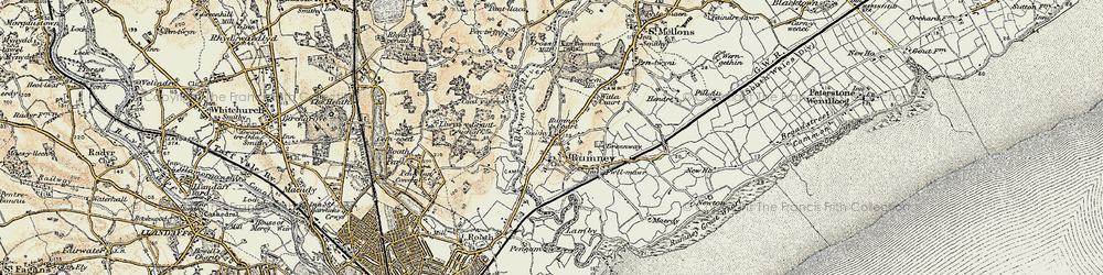 Old map of Rumney in 1899-1900