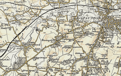 Old map of Rumwell in 1898-1900