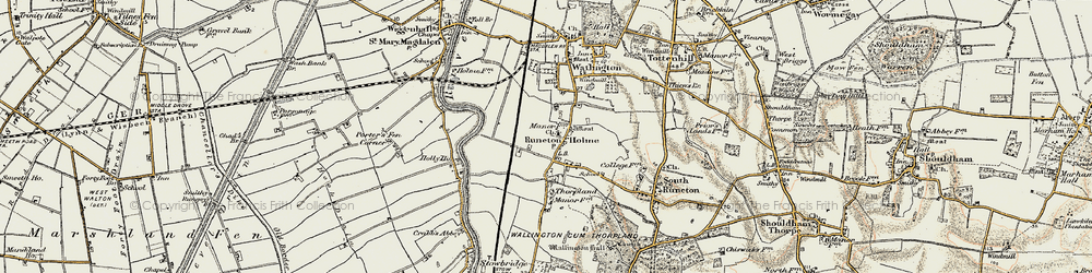 Old map of Runcton Holme in 1901-1902