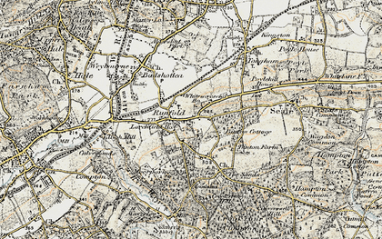 Old map of Runfold in 1898-1909