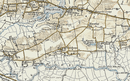 Old map of Runham in 1901-1902