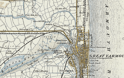 Old map of Runham Vauxhall in 1901-1902