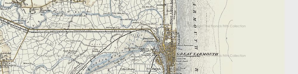 Old map of Runham Vauxhall in 1901-1902