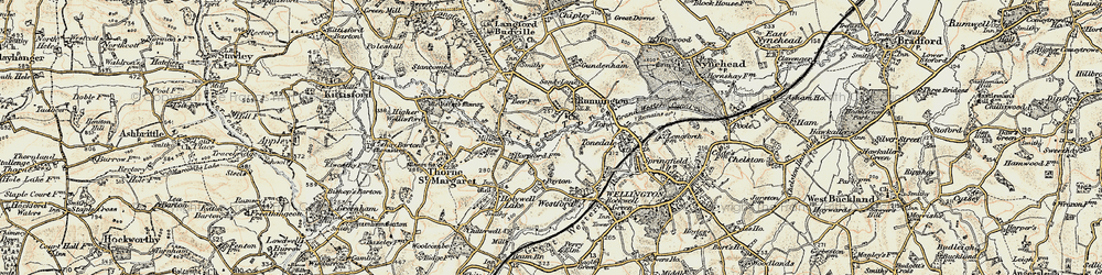 Old map of Runnington in 1898-1900