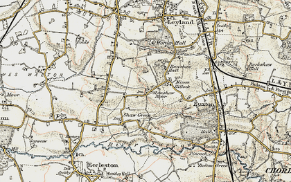Old map of Runshaw Moor in 1903