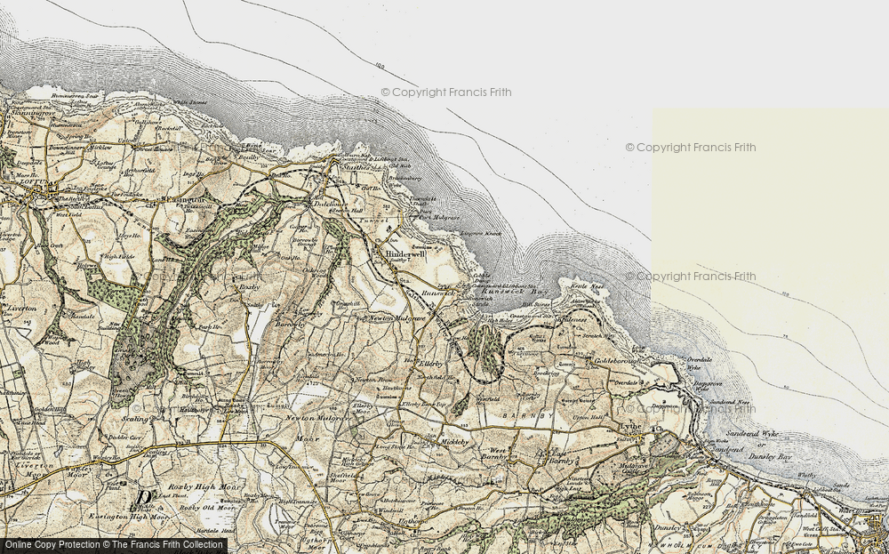 Old Map of Runswick Bay, 1903-1904 in 1903-1904
