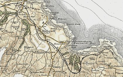 Old map of Runswick Bay in 1903-1904