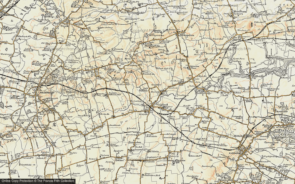 Old Map of Runwell, 1898 in 1898