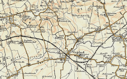 Old map of Runwell in 1898