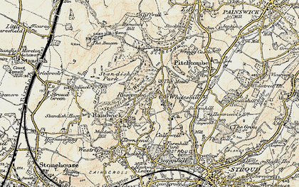 Old map of Ruscombe in 1898-1900