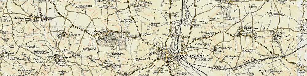 Old map of Ruscote in 1898-1901