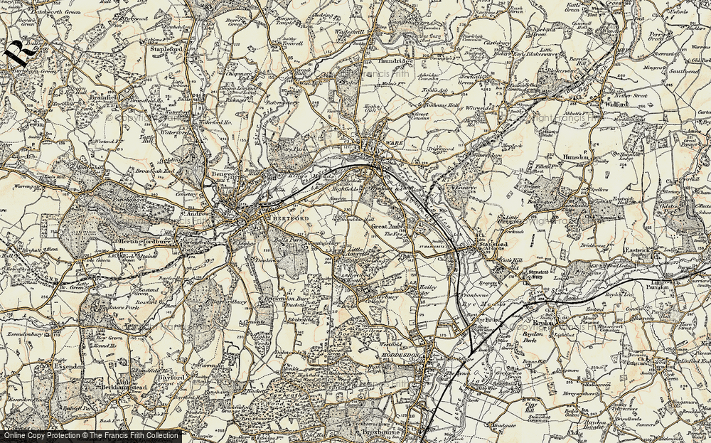 Old Map of Rush Green, 1898 in 1898