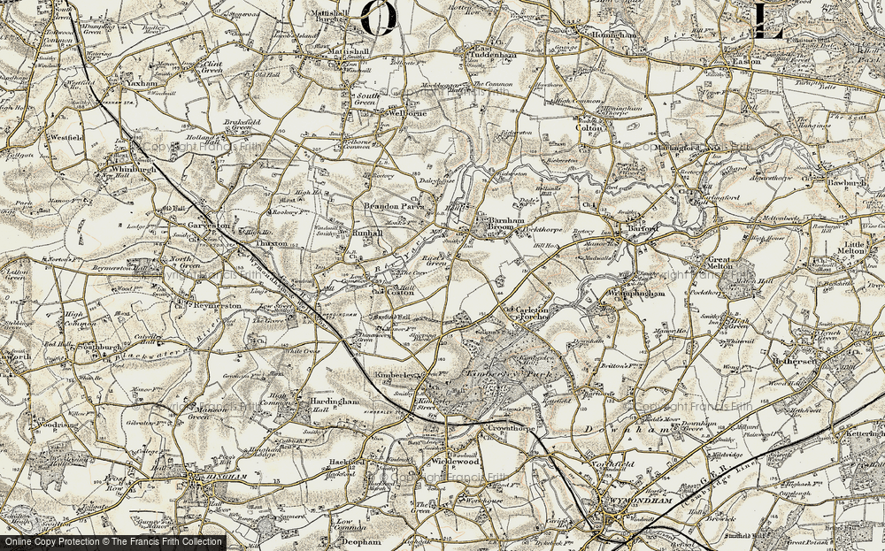 Old Map of Rush Green, 1901-1902 in 1901-1902