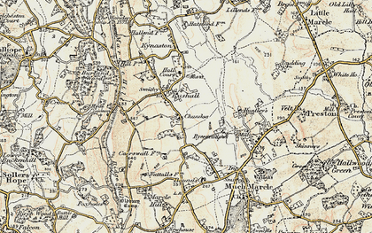 Old map of Rushall in 1899-1901
