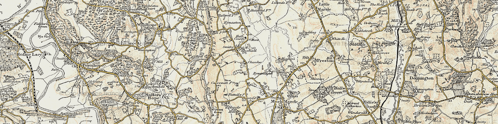 Old map of Rushall in 1899-1901
