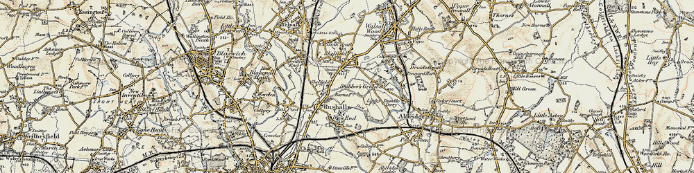 Old map of Rushall in 1902