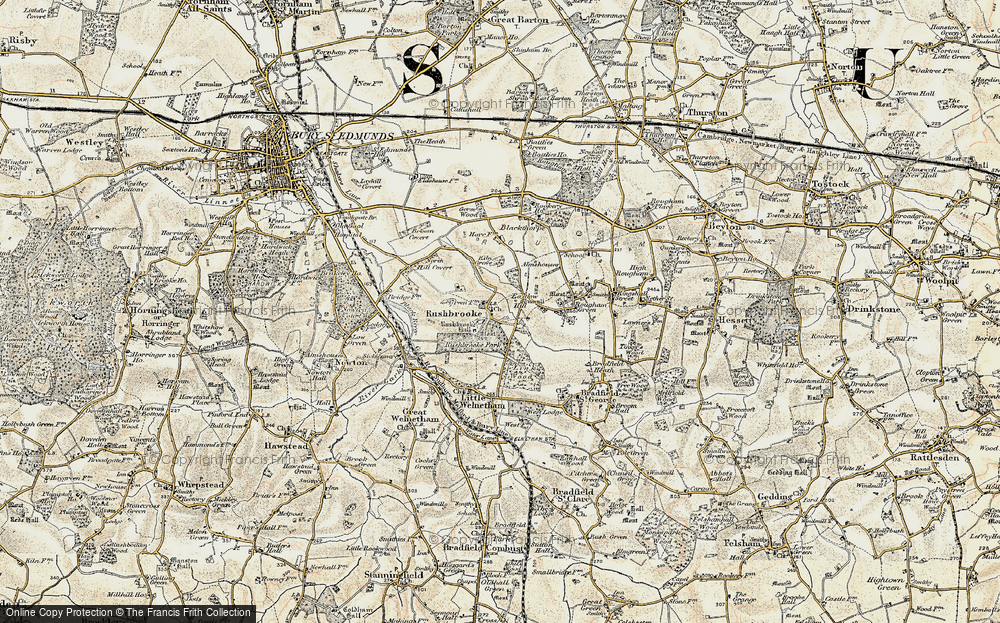 Old Map of Rushbrooke, 1899-1901 in 1899-1901