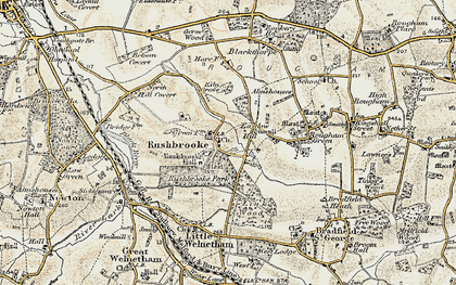 Old map of Rushbrooke in 1899-1901