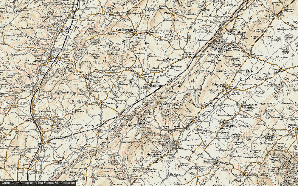 Old Map of Rushbury, 1902 in 1902