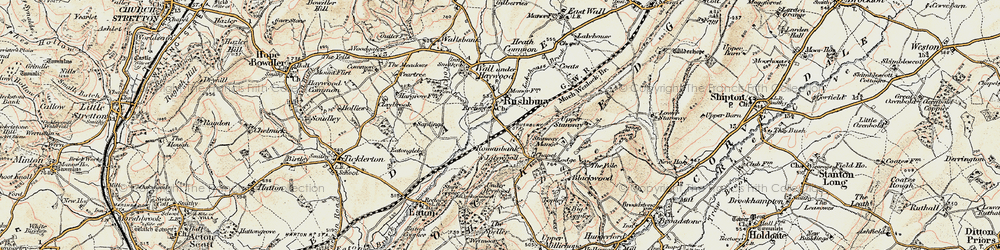 Old map of Rushbury in 1902