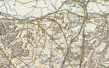 Old map of Rushcombe Bottom in 1897-1909