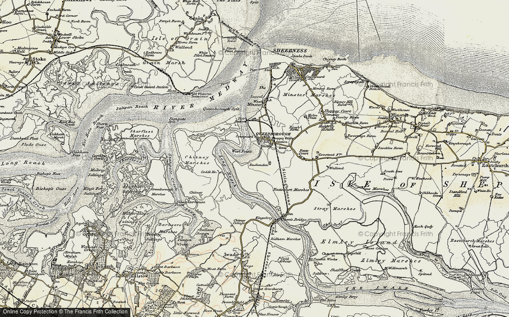 Old Map of Historic Map covering West Swale in 1897-1898