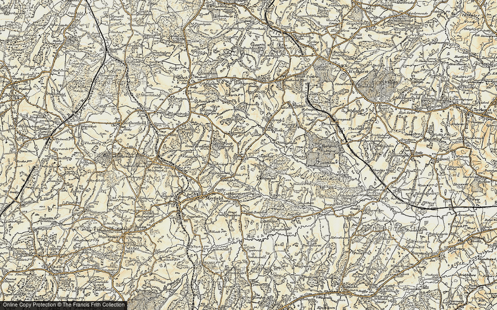 Old Map of Rusher's Cross, 1898 in 1898