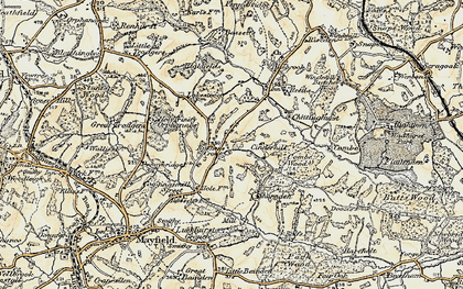 Old map of Rusher's Cross in 1898