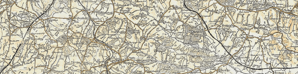 Old map of Rusher's Cross in 1898